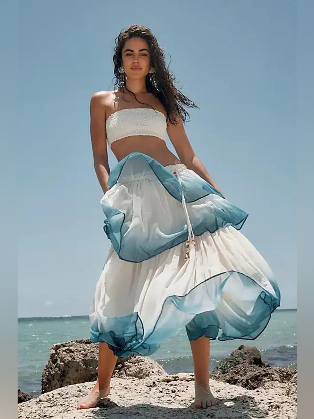 Free People Dip Into The Tiers Maxi Skirt Size S - Picture 1 of 6